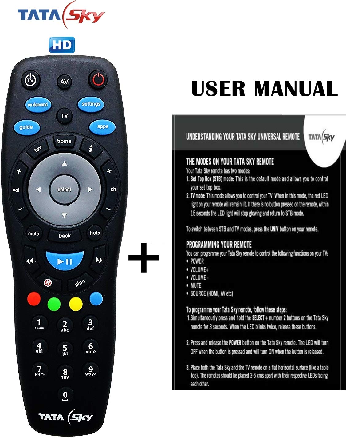 Tata Sky Universal HD+ Recording Remote With User Manual (Works With Tv  Also): Amazon.in: Video Games
