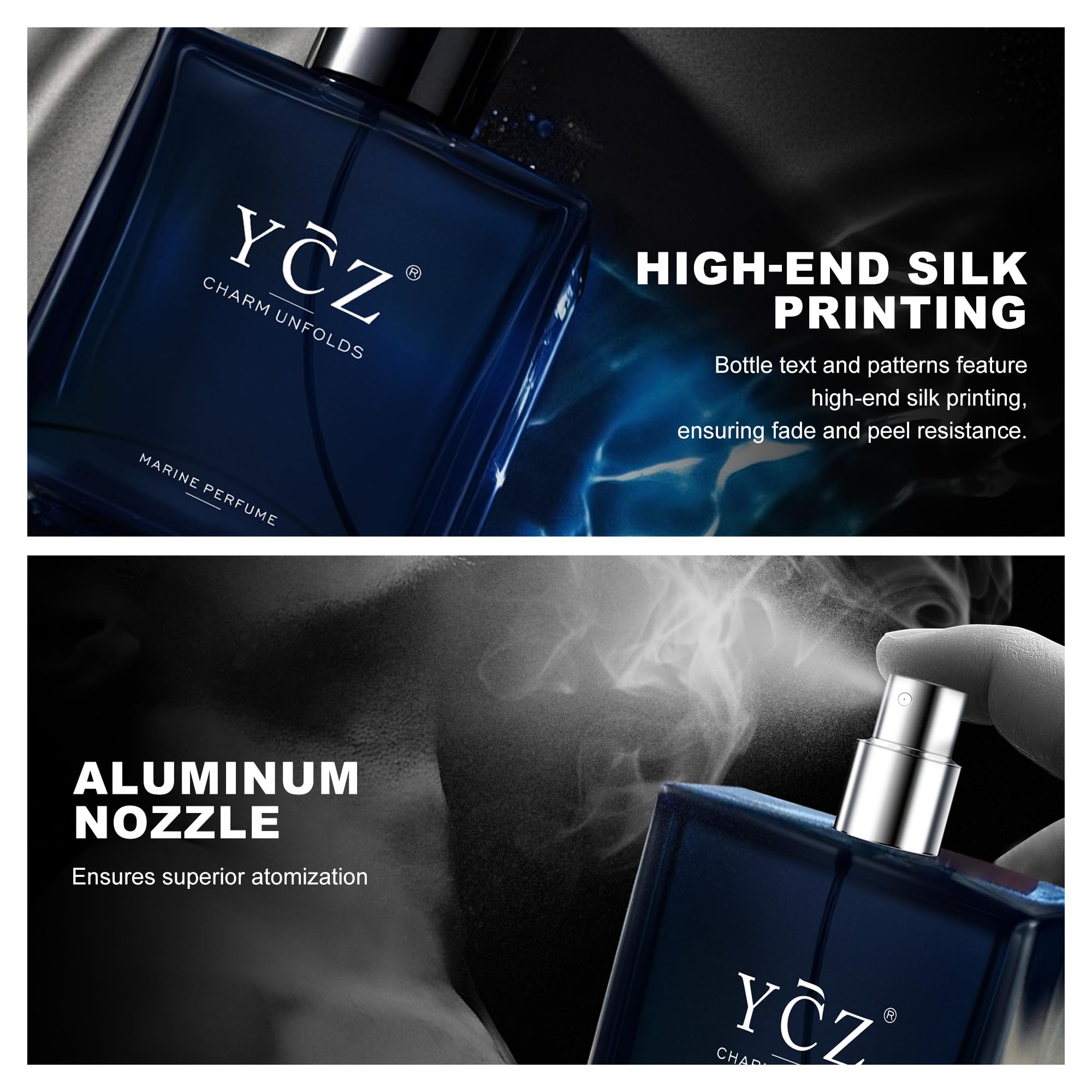 Ycz Charm Unfolds Marine Perfume for Men, 1.7 oz. Long Lasting Eau De Parfum Cologne For Men, Oriental Woody Fragrance - Ideal Special Occasions mens cologne, Making it the Ideal gentlemen’s Gift 