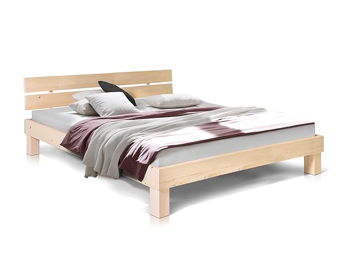 Massivholzbett Pumba Holzbett Doppelbett, Material Massivholz, Made in Germany, 180x200 cm, Natur