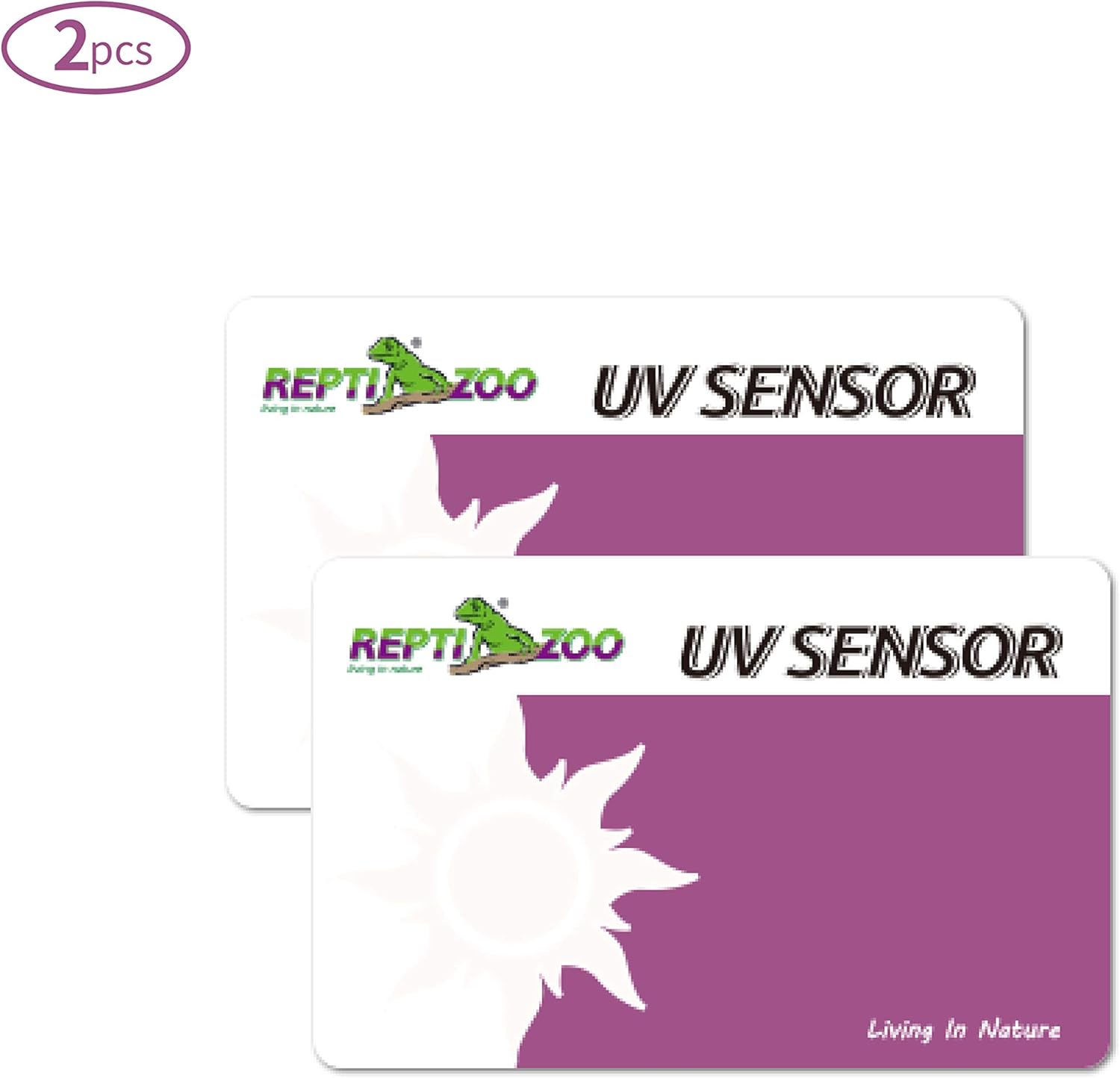 REPTI ZOO UVB Tester Reptile Lamp UV Sensor Reptile UVA UVB Fluorescent Lamp Tester Card, Set of 2