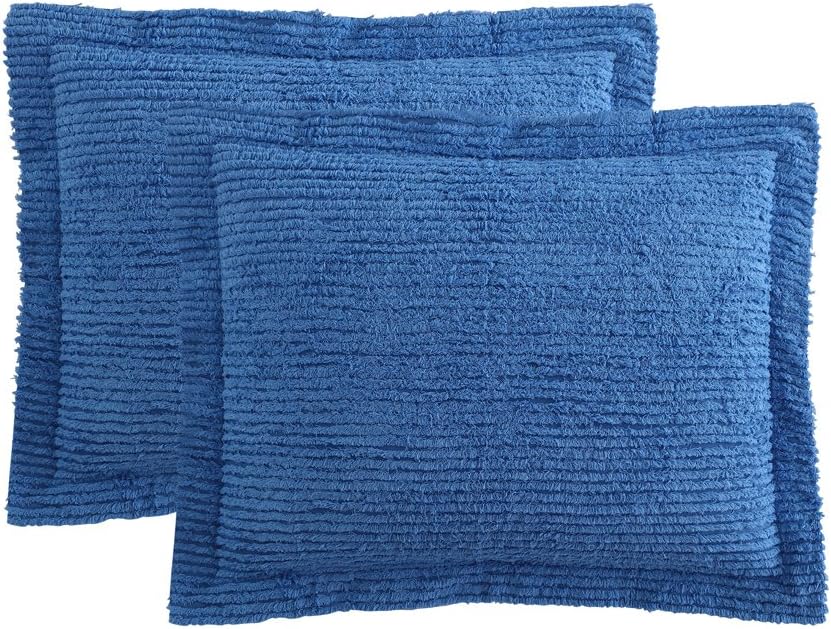 Ellison Richland Chenille Solid Single Standard, Blue Sham, 20 x 26 inches