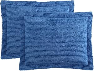 Ellison Richland Chenille Solid Single Standard, Blue Sham, 20 x 26 inches