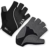 Santic Adult Cycling Gloves, Half Finger Road Riding Gloves with Anti-Slip Shock-Absorbing Pad, Biking Bicycle Gloves for Men and Women