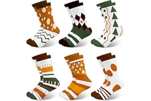 Queenshin Kids Boys Socks Funny Crazy Abstract Textures Crew Ankle Socks Novelty Birthday Gifts Christmas Stocking 6 Pairs