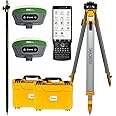 IMU RTK GPS Survey EQUIPEMNT 1cm Accuracy,kilometers Distance Between SMA26 4G RTK Rover and RTK Base, 0-30° Tilt Survey, NOAA certificated(Include Tripod, Pole and Tribrach)