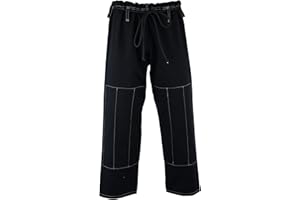 PFG Brazilian Jiu Jitsu BJJ Kimono Pants - 100% Cotton Tailored Fit Triple Stitched Light Weight (Black, A-3)
