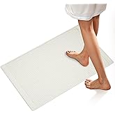 ONSEN Terry Cotton Waffle Bath Mat – Washable Bathroom Rug, Bathroom Accessories, Shower Rug – Highly Absorbent, Quick-Dry, Extra Soft & Durable, Stylish Spa Quality, Easy Care - White, 20x30 in