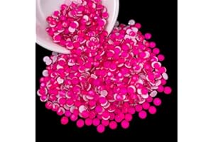 CLEKSPOYE Hotfix Rhinestones for Bedazzling,Glass Gems Hot Fix Crystal Neon Rhinestones for Clothes,Diamonds for Crafts,Shoes,Hot Pink Neon,SS16,1440pcs