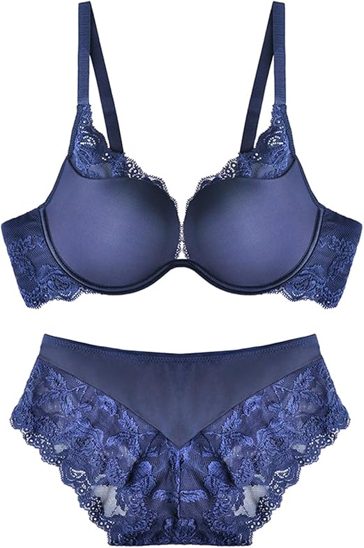 La Vogue Lady Women's Lace Seamless Push UP Everyday Bra Set Bras and