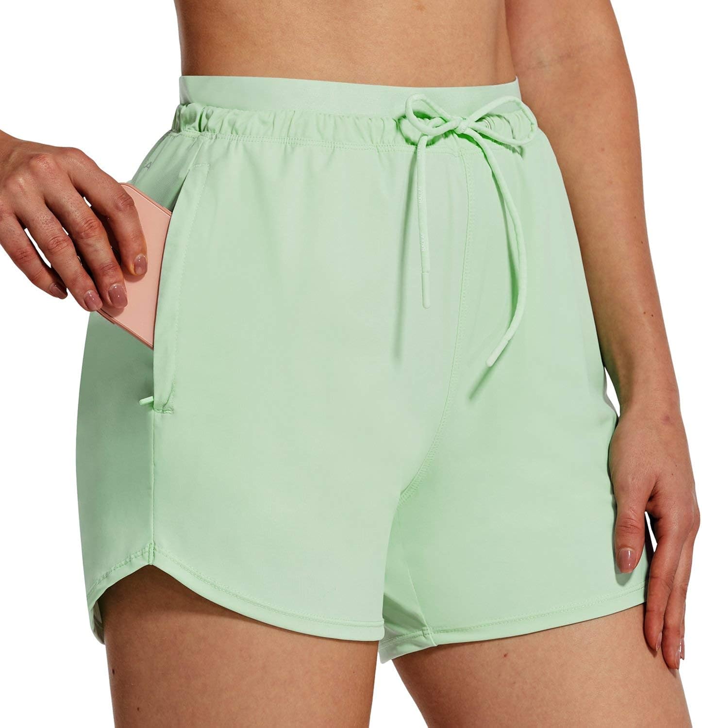 BALEAF Women's Shorts 4" Hiking Shorts Quick Dry with Zip Pockets UPF 50+ Stretch Outdoor Running Active Workout Gym: Clothing