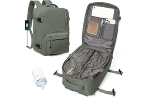 VGOCO Vacuum Seal Compression Travel Backpack with Pump for Women Men Air Vacpack laptop Backpacks with Shoe Compartment Vacuum Seal Packing Carry on Backpack for Airplanes Casual Daypack Dark Green