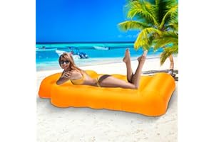 iCapeson Inflatable Couch, Inflatable Chair Camping Accessories for Camping Pool Beach, Portable Lightweight Air Mattress, Easy Setup Inflatable Lounger for Hiking, Beach Chair and Music Festivals