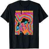 Jimi Hendrix Colorful Retro Vibe Lines T-Shirt, Men, Black, 3X-Large