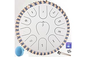 Steel Tongue Drum Percussion Instrument Handpan Drum C Key for Children's Music Enlightenment Yoga Meditation, Tank Chakra Dr