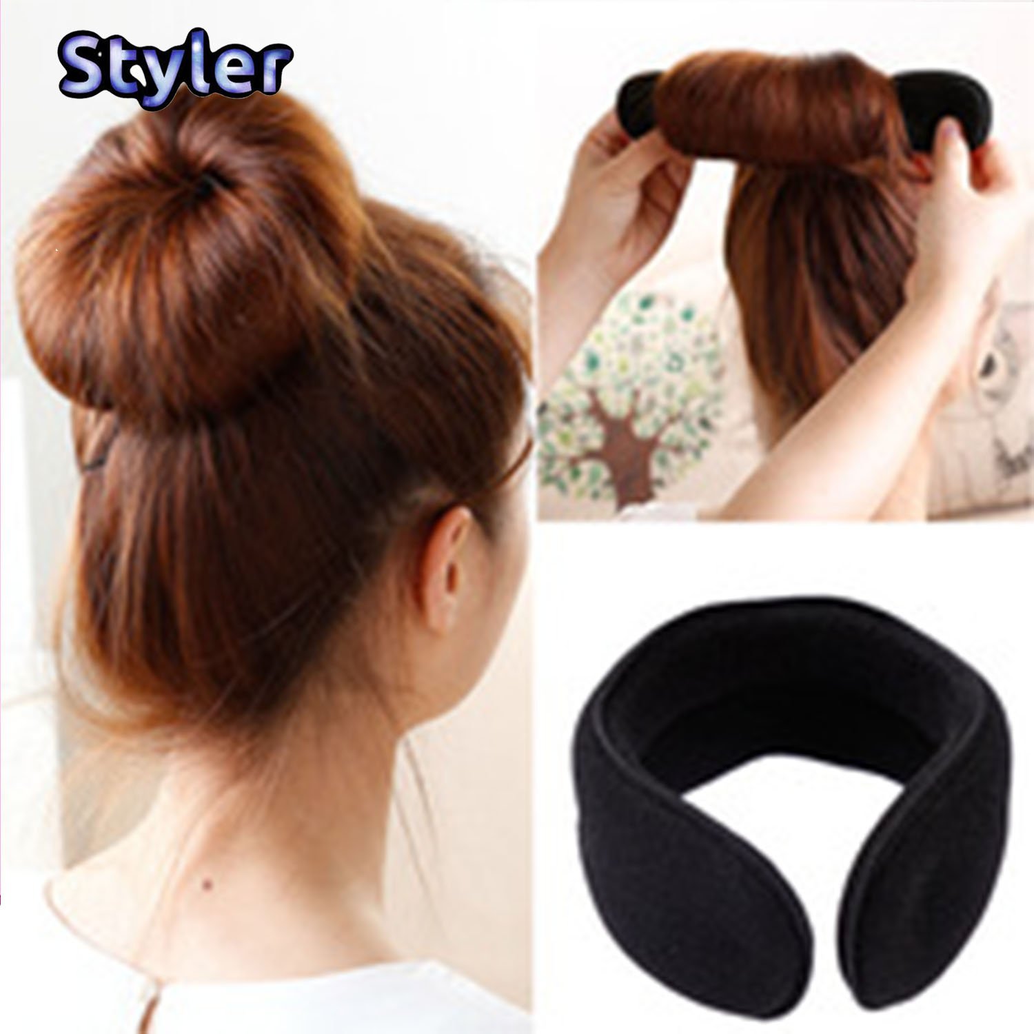 Buy Styler Sponge Foam Bun Maker Hair Band Black At Amazon In