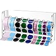Qilery Adjustable Label Dispenser Acrylic Roll Sticker Dispenser Sticker Holder Organizer Label Stand for Holding Office and Home(9 Disks)