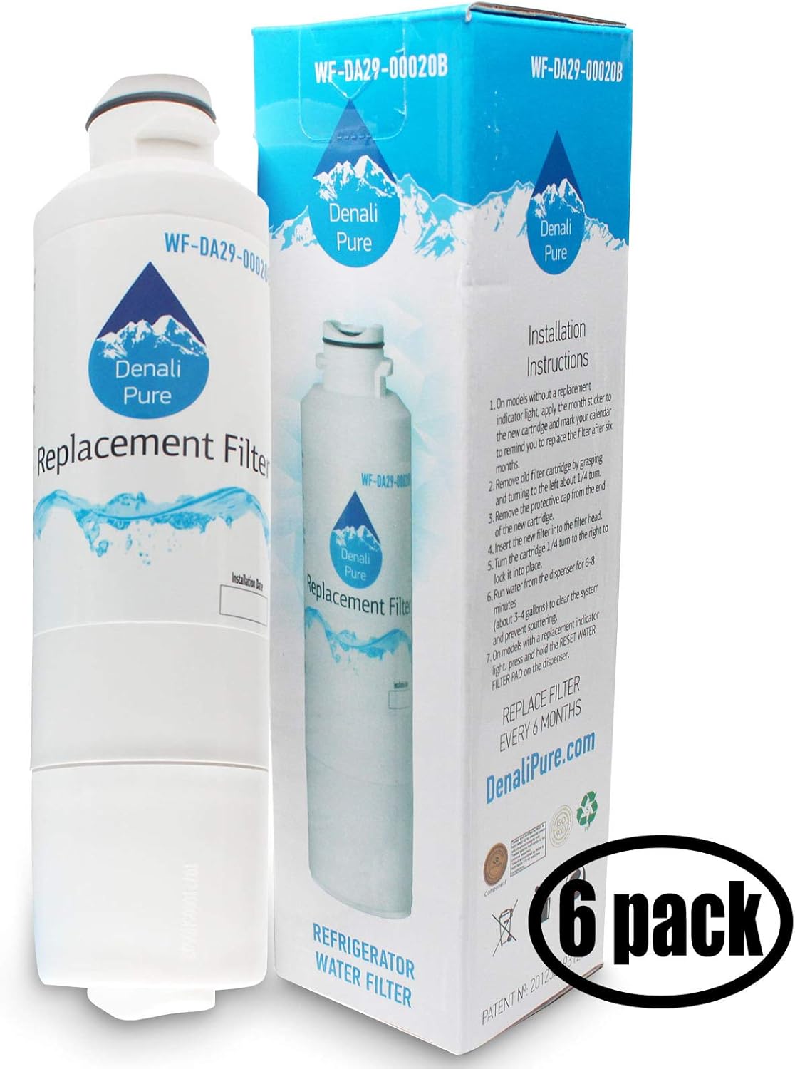 6Pack Replacement for Samsung RF32FMQDBSR Refrigerator Water Filter