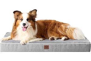 EHEYCIGA Orthopedic Memory Foam Dog Beds for Extra Large Dogs with Removable Waterproof Liner, Grey, 41x27