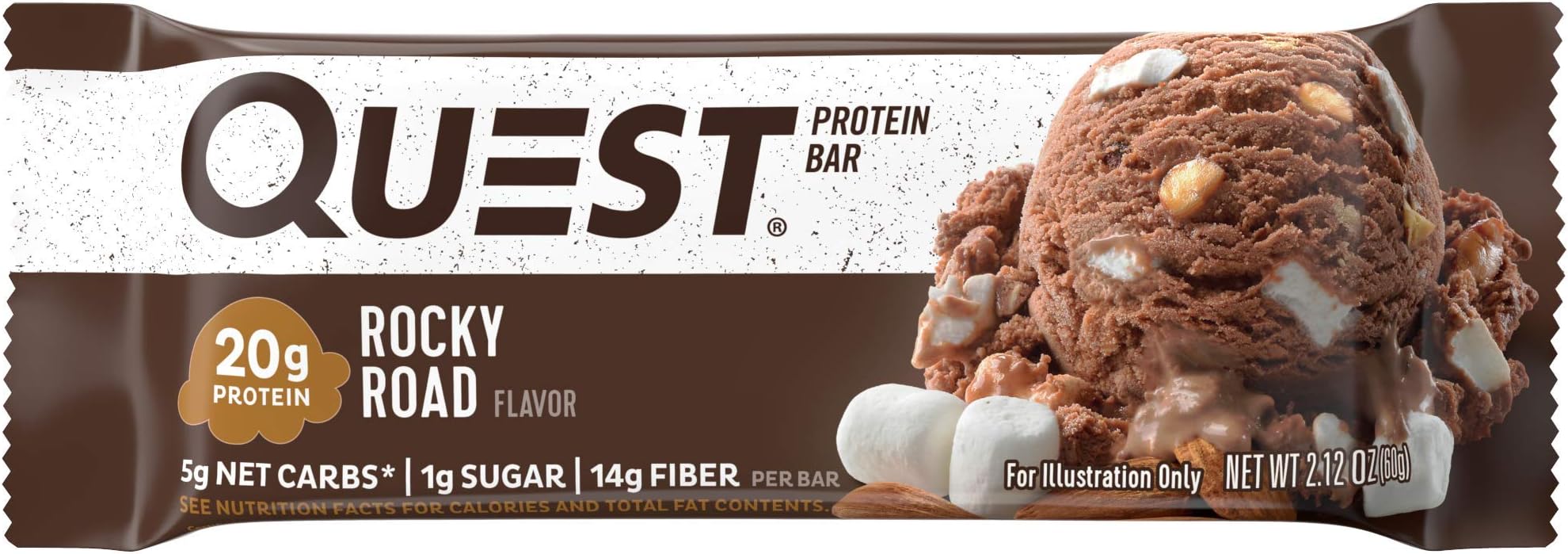 Quest Nutrition Protein Bar, Rocky Road (Pack of 12)
