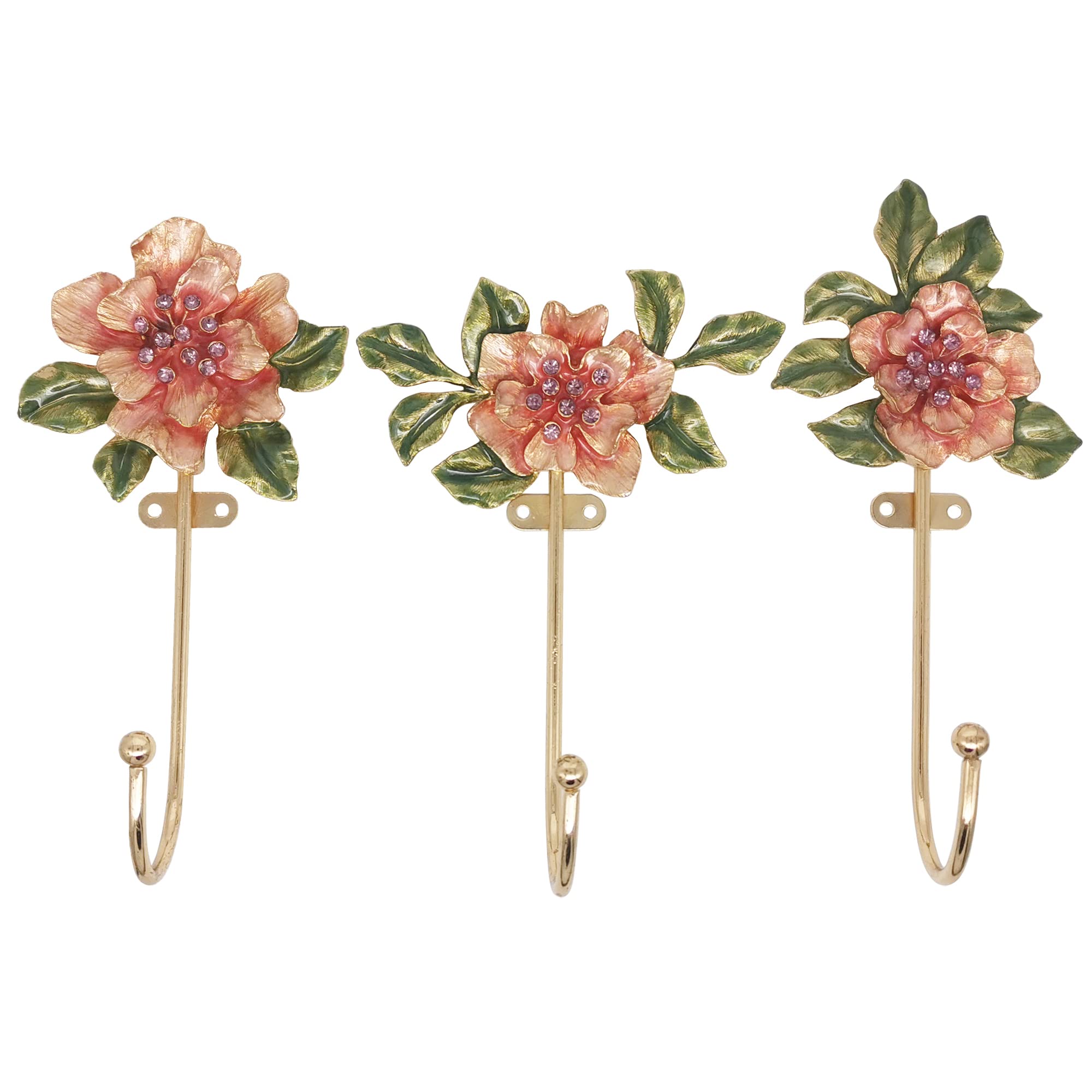Photo 1 of Tricune Vintage Flower Shaped Decorative Wall Hooks Rack Hangers for Hanging Clothes Coats Towels Keys Hats, 3 Pack Antique Metal Mounted Wall Hook