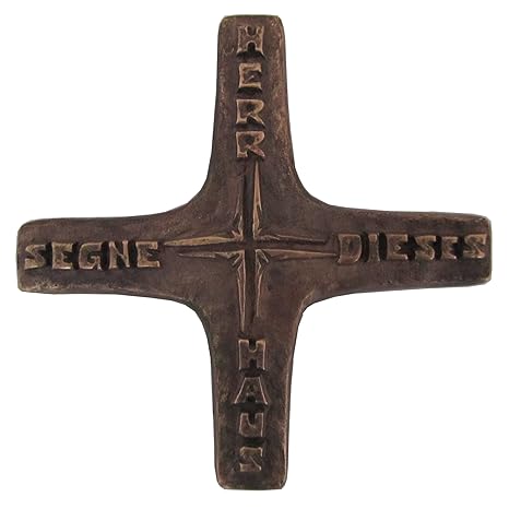 Wilde Bronzekreuz Bronze Kreuz Haussegen 10 cm * 10 cm
