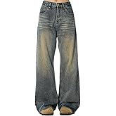 Baggy Jeans Men Y2k Wide Leg Vintage Skater Jeans Loose Fit Emo Grunge Pants Oversized Hip Hop Streetwear 2000s Clothes