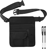 FAURAPMNG Server Apron Bag Waist Money Pouch Holder Black Adjustable Belt 10x8in view 7