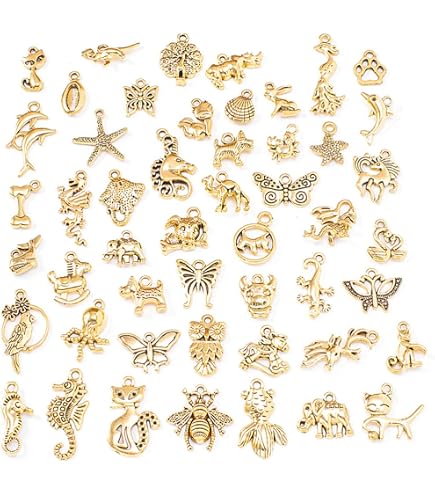 40 Pieces Antique Silver Tone Jewelry Making Charms Pendant Findings...