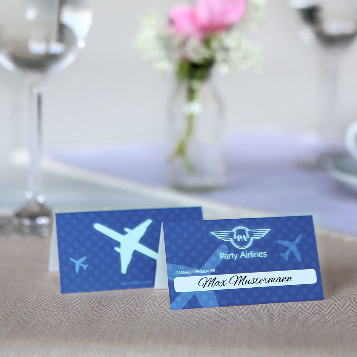 Feste Besondere Anlasse Blanko Platzkarten Namenskarten Tischkarten Geburtstag Hochzeit Flugticket Blau Karten Einladungen
