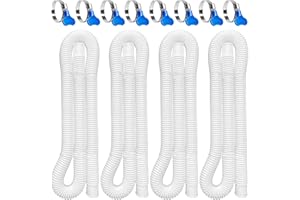 Ginbel Direct Replacement Pool Hoses 1-1/4" x 59", 4-Pack Pool Filter Pump Hose for Above Ground Pools with 8 Metal Clamps