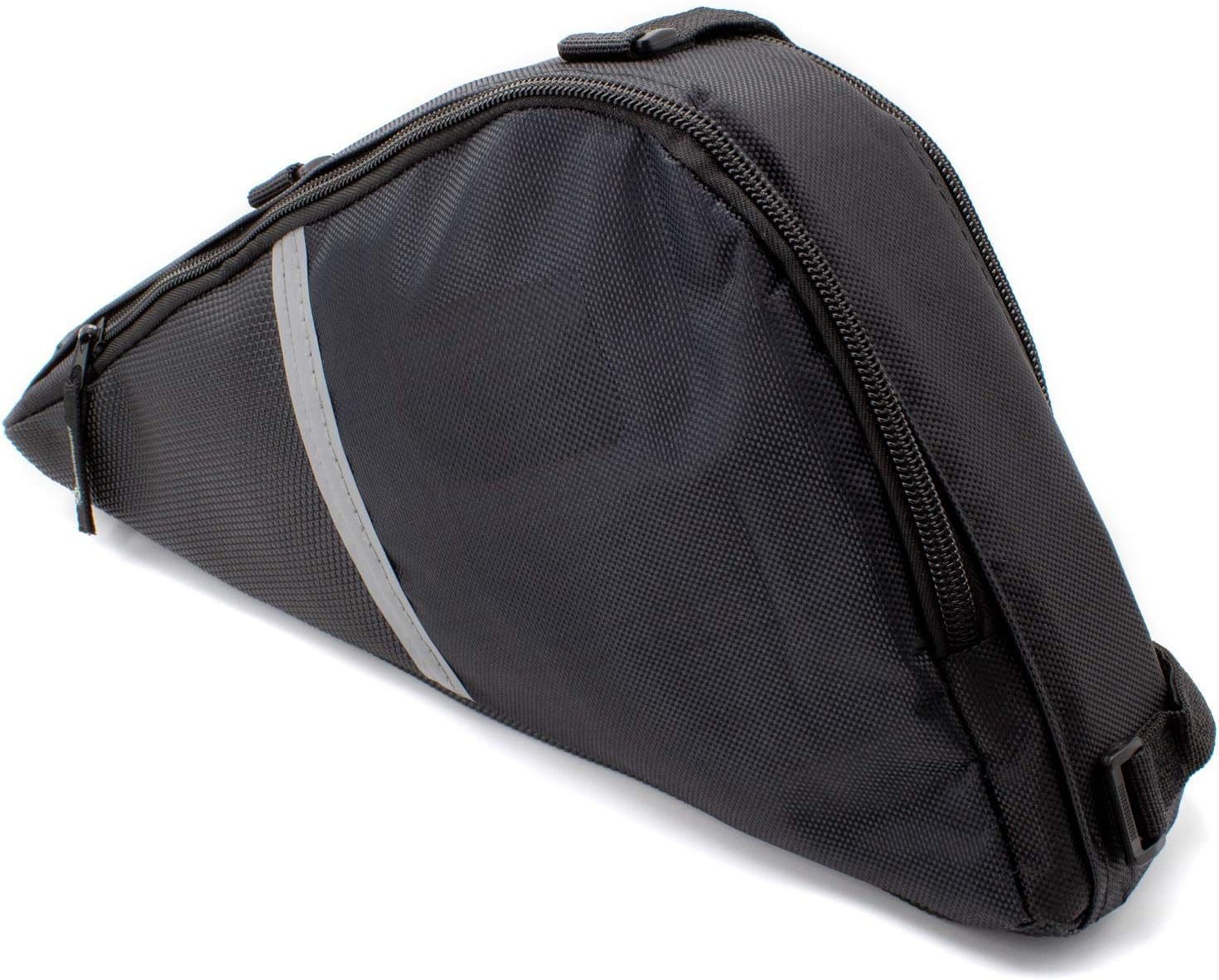 AKORD Bike Frame Bag 36cm – Waterproof Triangle Bicycle Storage Pouch with Reflective Strips, Zipper – Road, Mountain & Commuter Cycling Corner Bag, Black