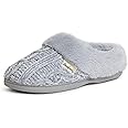 Dearfoams Women's Fuzzy Memory Foam Cable Knit Claire Clog House Slipper with Wide Widths