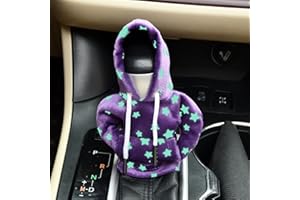 tycardor HT Universal Automotive Interior Gear Shift Cover Funny Mini Car Shifter Gear Shift Knob Hoodie Cover Upgrade Star Glow in The Dark Purple, Type A