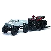 NewRay Toy Replica 4x4 Lifted Pickup Truck with Polaris Sportsman XP1000 ATV