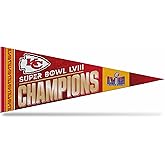 Rico Industries NFL Football Kansas City Chiefs 12" x 30" Felt Wall Décor Pennant - Great for Home/Bed Room/Man Cave Décor