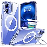 ESR for iPhone 16 Plus Case, Camera Control Button Compatible with MagSafe, Military-Grade Protective Case for iPhone 16 Plus,Built-in Stash Stand Phone Case, Scratch-Resistant Back Cover, Clear