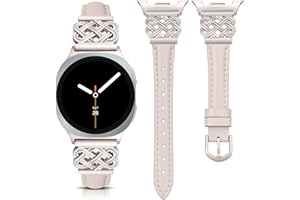 TOYOUTHS Compatible with Samsung Galaxy Watch 8 40mm 44mm/Galaxy Watch 8 Classic 46mm Band No Gap One-Click Dressy Slim Leath