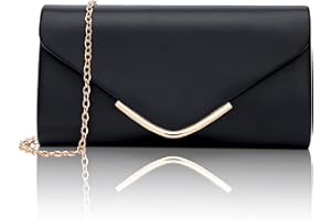 Larcenciel Clutch Purse for Women, Trendy Vegan Envelope Evening Bags with Chain, Fashion Party Bags Formal Bride Purse