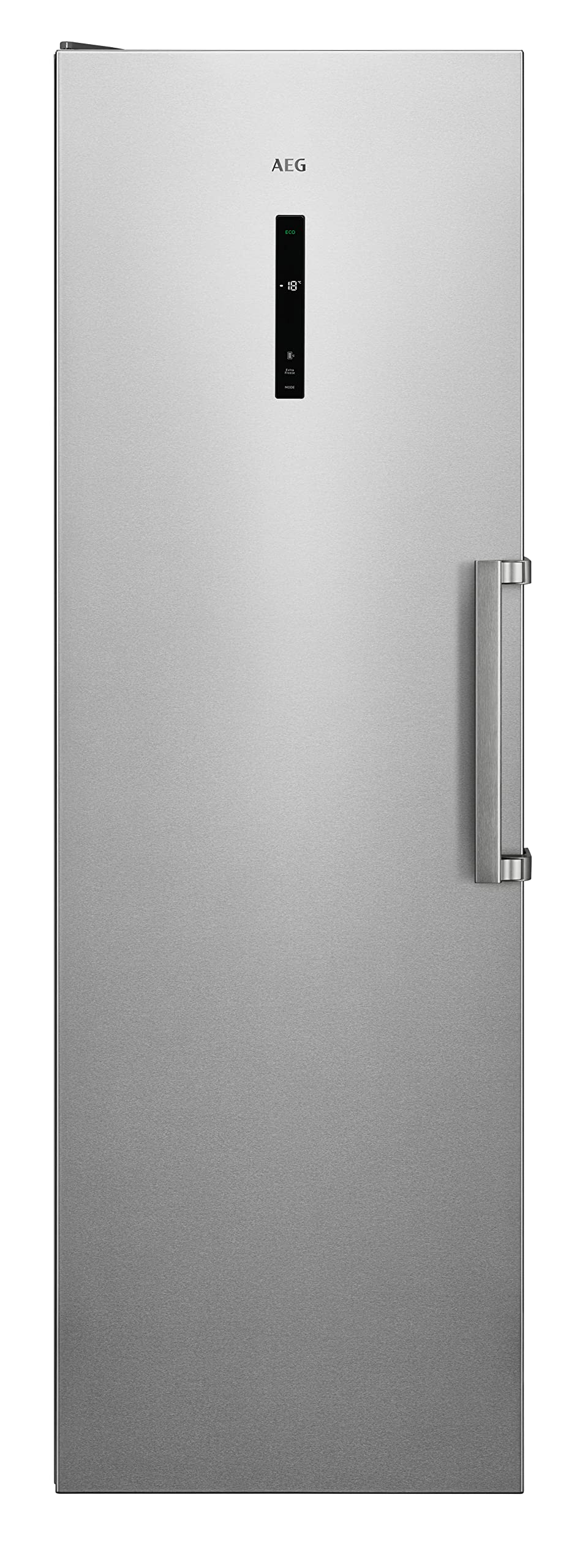 AEG AGB728E5NX 7000 Series 186CM Freestanding No Frost Upright Freezer, Stainless Steel/Grey [Energy Class E]