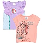 Disney Classics Girls 2 Pack Pullover T-Shirts Toddler to Big Kid Sizes (2T - 18-20)