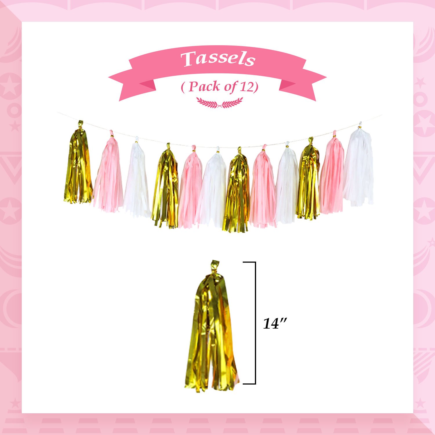 YoTruth Pink Baby Shower Decorations for Girl Paper decorations Set with It\'s a Boy Banner Pom poms Flowers Honeycomb paper Balls Tassels feet dot garland