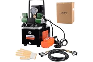 HZLZRZ Two Way Electric Hydraulic Pump Power Pack Unit 2 Stage Double Acting 110v/120V 10k psi (1st Stage/290 Psi, 2nd Stage/10,000 Psi),Two Way Mini