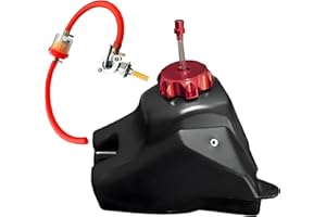 JIAXIMAN Dirt Bike Gas Tank 3.5L with Aluminum Gas Cap, Fuel Filter, Petcock, for Honda CRF50, Kayo TS90, Pitster Pro XJR110, SSR 70cc, SSR 110, SSR 125 and 50cc-125cc Chinese Pit Bike Parts (Red Cap)