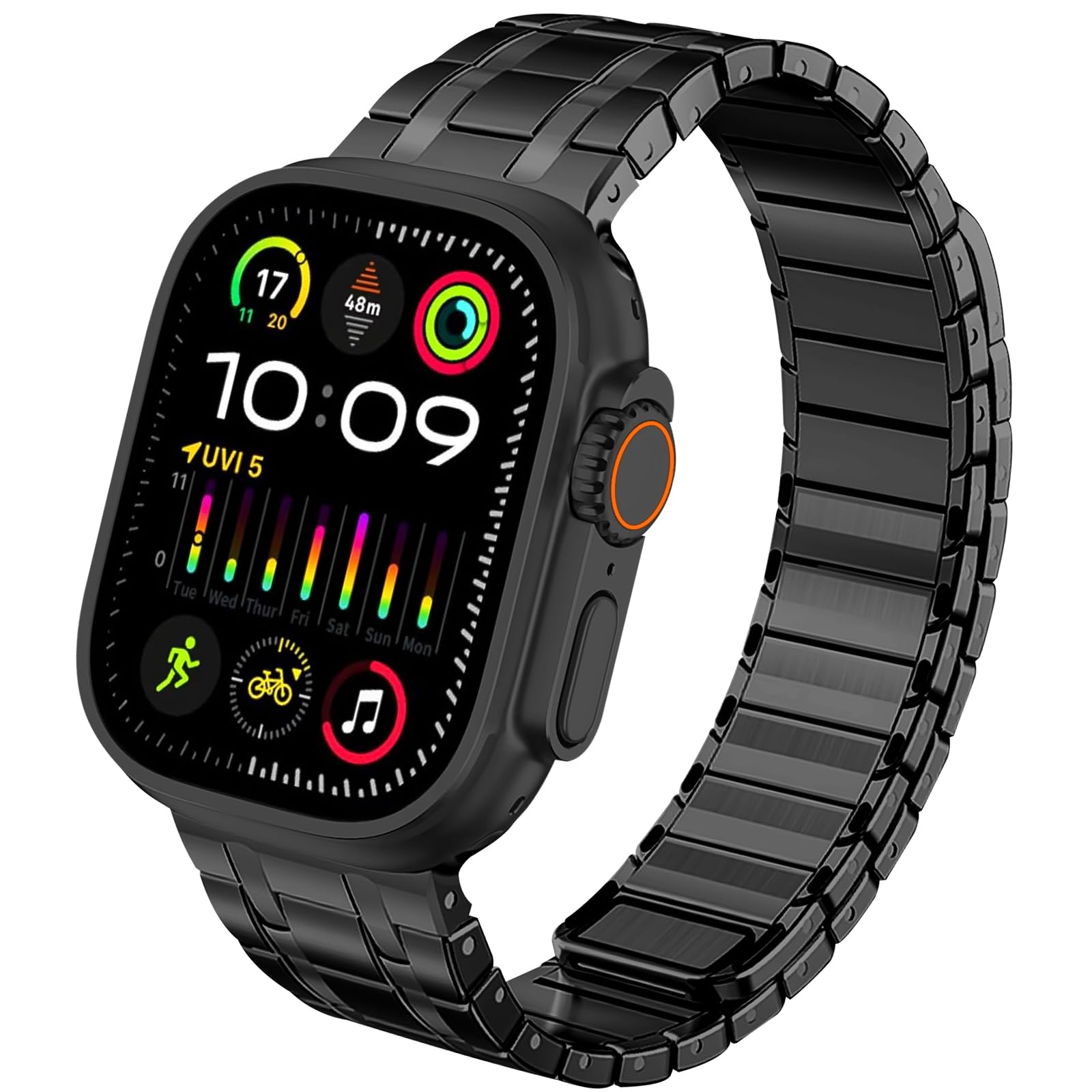 OOULOVE コンパチブル アップルウォッチバンド 42mm 44mm 45mm 49mm コンパチApple watch バンド 磁扣スポーツ 交換用 ベルト チタン合金 軽量 耐衝撃 蒸れない メンズ Ultra2/Ultra Series10/9/8/SE2/7/6/SE/5/4/3/2/1 の商品画像