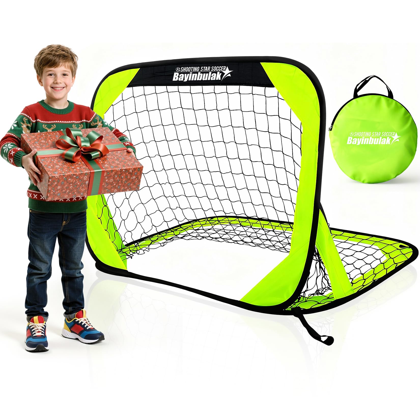 BAYINBULAK Portable Football Goal Mini Pop Up Football Goal for Kids Children Gift, 1 Pack