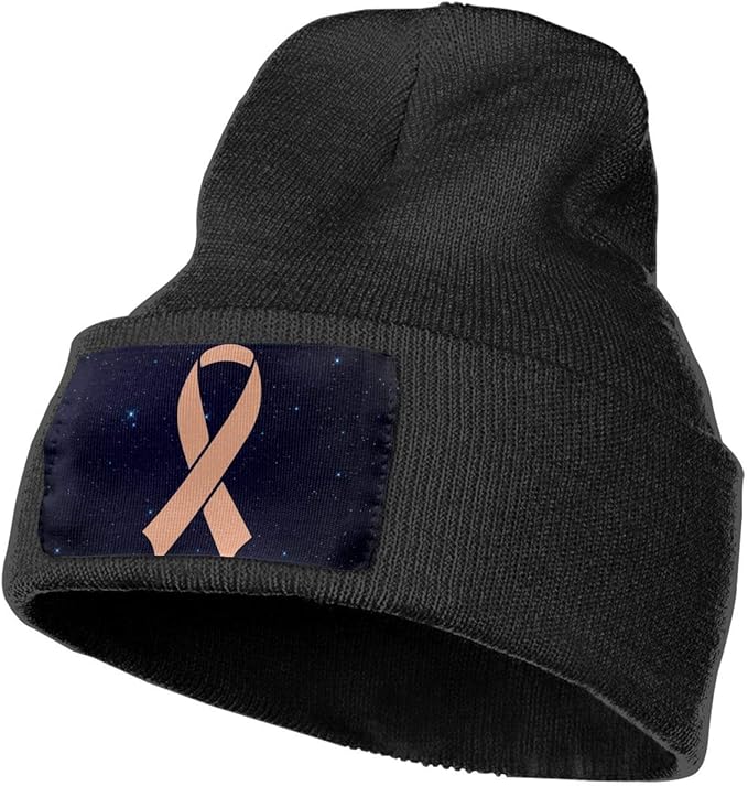 shenguang Uterine Cancer Awareness Ribbon Skull Cap Beanie Cap Hat Men