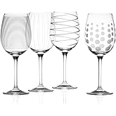 Mikasa Set of 4 Cheers Crystal White Wine Glasses, Silver