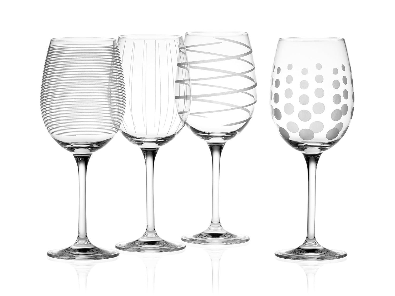 Mikasa Cheers Set of 4 Crystal White Wine Glasses, 450 ml (15 fl oz)