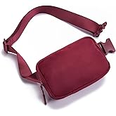 Telena Belt Bag for Women Men Fashionable Crossbody Fanny Pack for Women Waist Bag with Adjustable Strap Wine Red