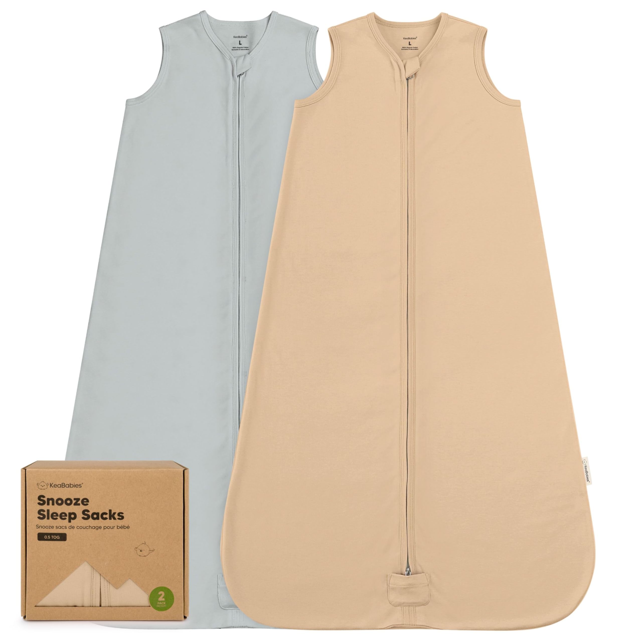 Photo 1 of **NEEDS REPLACEMENT ZIPPER** 2-Pack Baby Sleep Sacks, Zipper Wearable Blanket - 0.5TOG Organic Cotton, Lightweight,Soft Cozy Toddler Sleeping Sack 12-24 months,Easy to Wear Large Newborn Transition Swaddles Sleepsacks (Toasty, L)